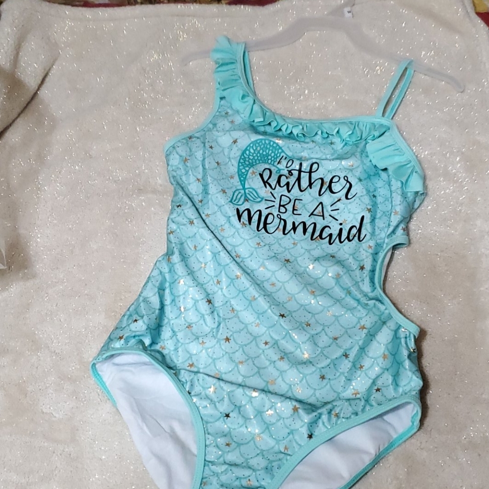 Rather be a Mermaid girls bathing suit